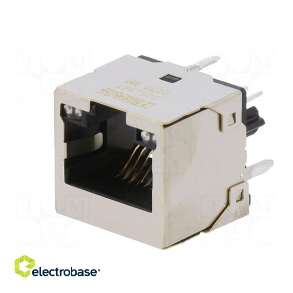 Socket | RJ45 | PIN: 8 | with LED | gold-plated | Layout: 8p8c | on PCBs image 2