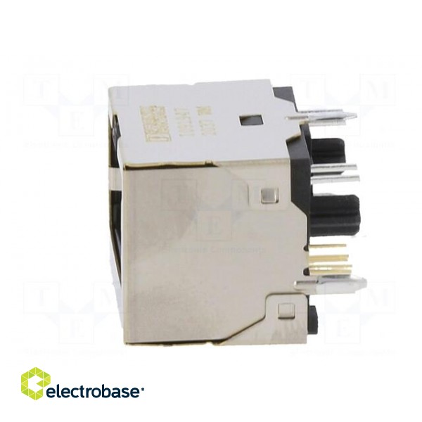 Socket | RJ45 | PIN: 8 | with LED | gold-plated | Layout: 8p8c | on PCBs image 3