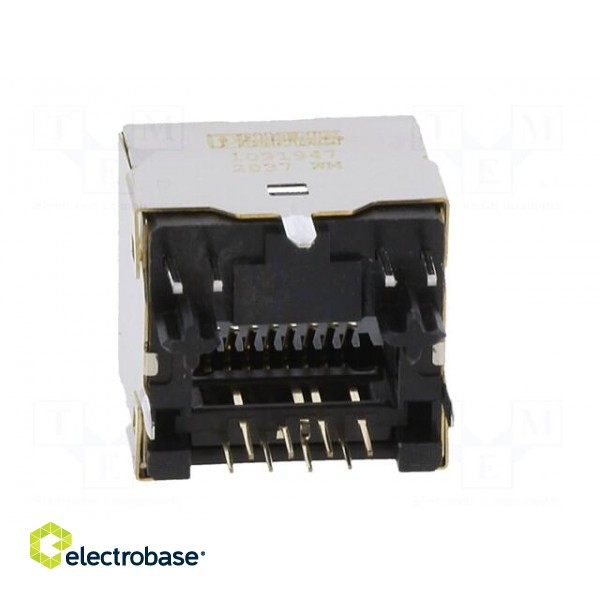 Socket | RJ45 | PIN: 8 | with LED | gold-plated | Layout: 8p8c | on PCBs image 5