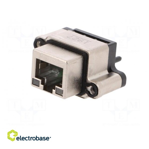Socket | RJ45 | with LED | IP67 | THT | for panel mounting | straight image 2