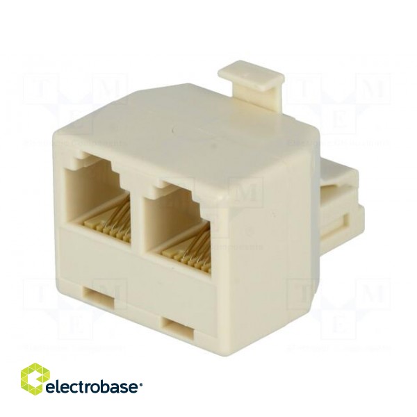 Splitter | Layout: 6p4c | RJ11 socket x2,RJ11 plug image 1