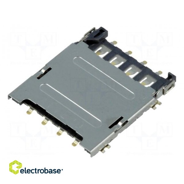 Connector: for cards | Micro SIM | with hinged cover | SMT | PIN: 8 image 1