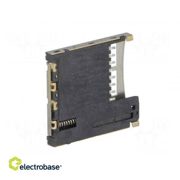 Connector: for cards | SD Micro | push-push | SMT | gold-plated image 6