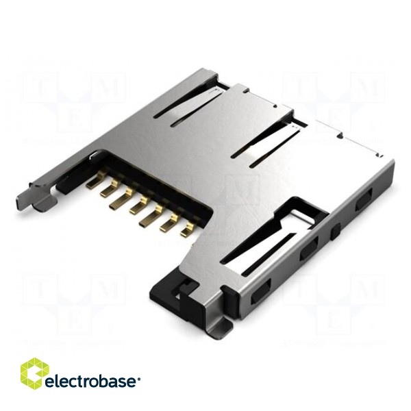 Connector: for cards | microSD | push-push | SMT | gold flash | PIN: 8
