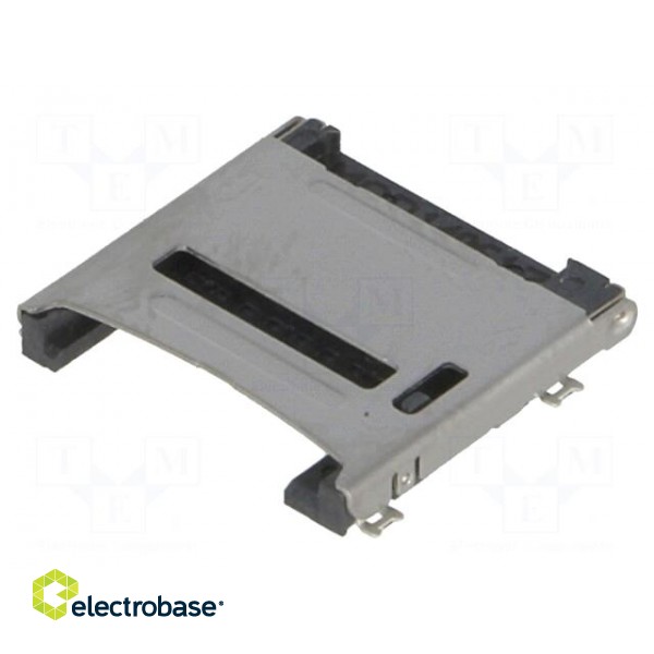 Connector: for cards | SD Micro | shielded,with hinged cover | SMT image 1