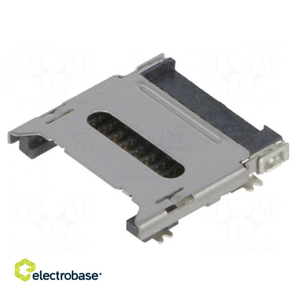 Connector: for cards | SD Micro | with hinged cover | SMT | 500V image 1