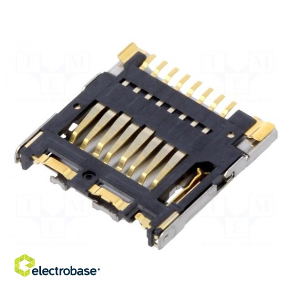 Connector: for cards | microSD | SMT | on PCBs | gold-plated | PIN: 8 image 1
