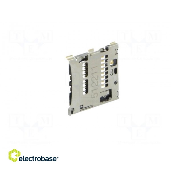 Connector: for cards | SD Micro | without card tray | SMT | PIN: 8 image 2