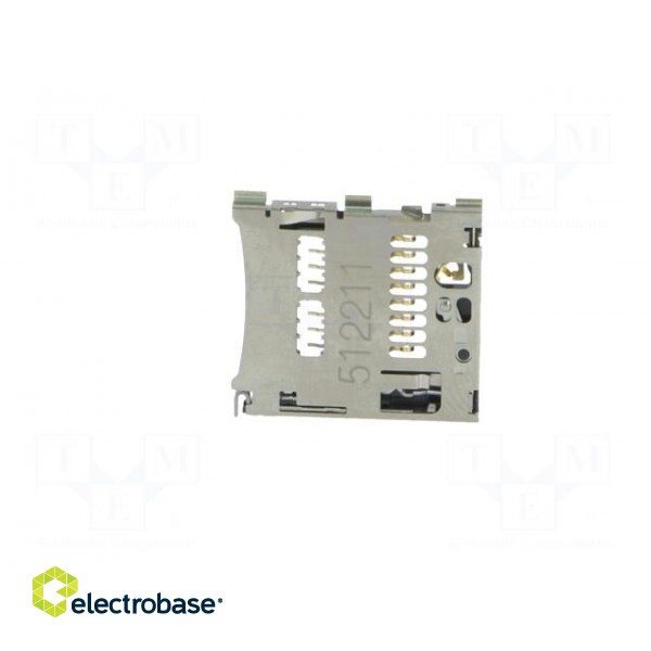 Connector: for cards | SD Micro | without card tray | SMT | PIN: 8 image 3