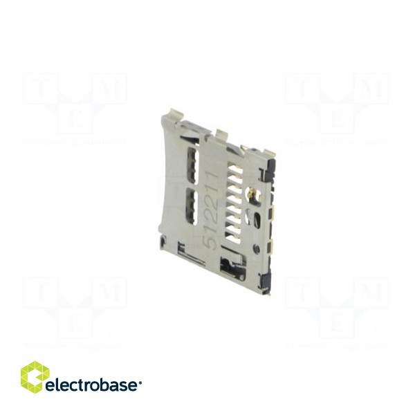 Connector: for cards | SD Micro | without card tray | SMT | PIN: 8 image 4