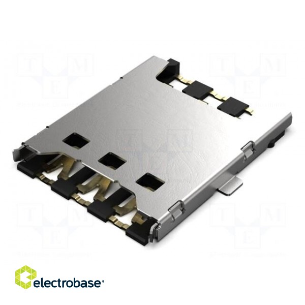 Connector: for cards | Nano SIM | push-pull,with hinged cover | SMT image 2