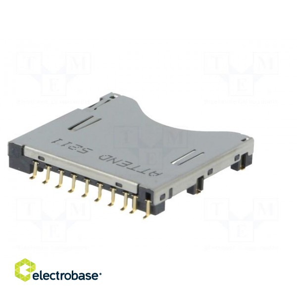 Connector: for cards | SD | push-push | SMT | gold-plated image 6