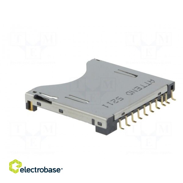 Connector: for cards | SD | push-push | SMT | gold-plated image 4