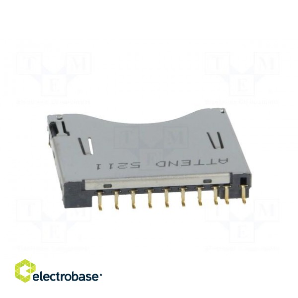 Connector: for cards | SD | push-push | SMT | gold-plated image 5