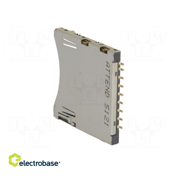 Connector: for cards | SD | push-push,reinforced card lock | SMT image 4