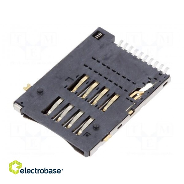 Connector: for cards | SIM | push-push | SMD | gold-plated | PIN: 8 | 250V image 2