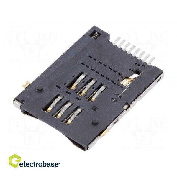 Connector: for cards | SIM | push-push | SMD | gold-plated | PIN: 6 | 250V image 2