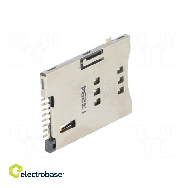 Connector: for cards | SIM | push-push | SMT | gold-plated | 500mA image 2