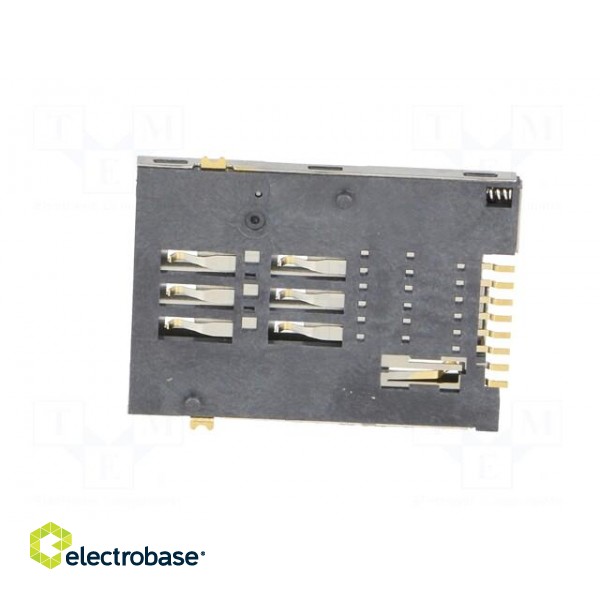 Connector: for cards | SIM | push-push | SMT | gold-plated | 500mA image 7