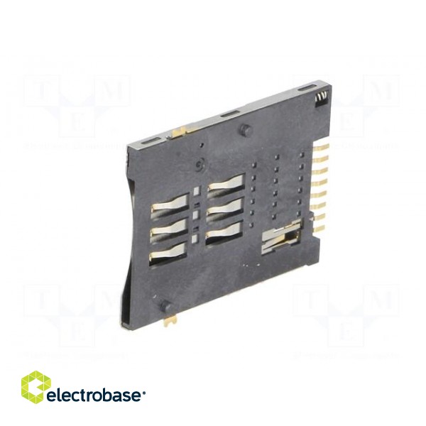 Connector: for cards | SIM | push-push | SMT | gold-plated | 500mA image 6