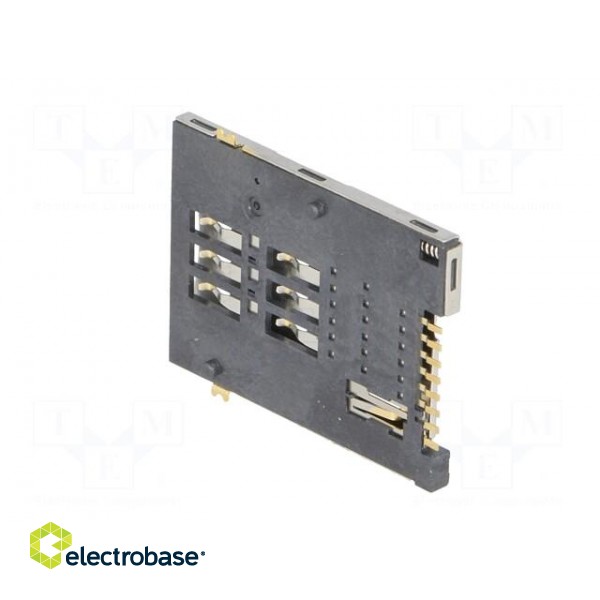 Connector: for cards | SIM | push-push | SMT | gold-plated | 500mA image 8