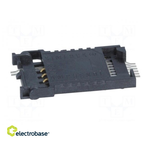 Connector: for cards | SIM | SMT | PIN: 6 | 3mm | 100mΩ image 3