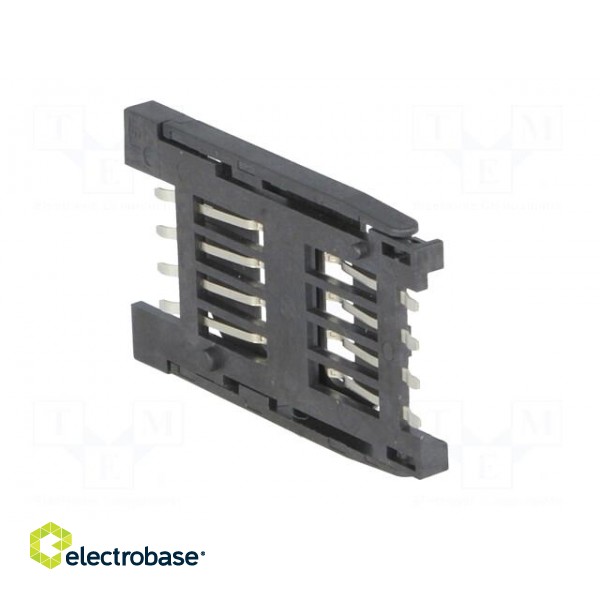Connector: for cards | SIM | with hinged holder | SMT | gold-plated image 8