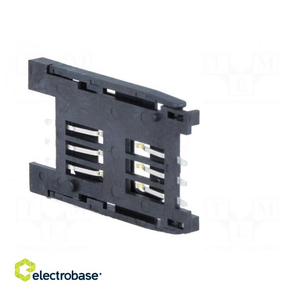 Connector: for cards | SIM | with hinged holder | SMT | gold-plated image 6