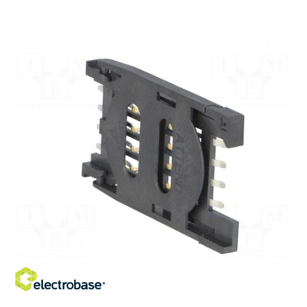 Connector: for cards | SIM | with hinged holder | SMT | gold-plated image 4