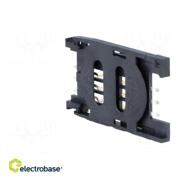 Connector: for cards | SIM | with hinged holder | SMT | gold-plated image 2
