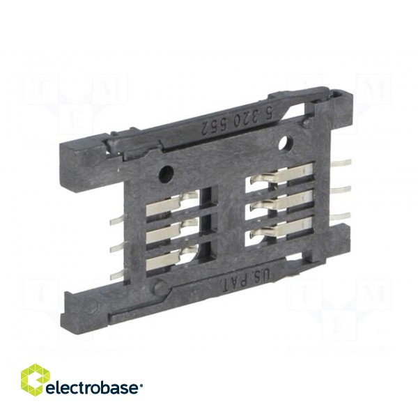 Connector: for cards | SIM | with hinged holder | SMT | PIN: 6 | 2.5mm image 6