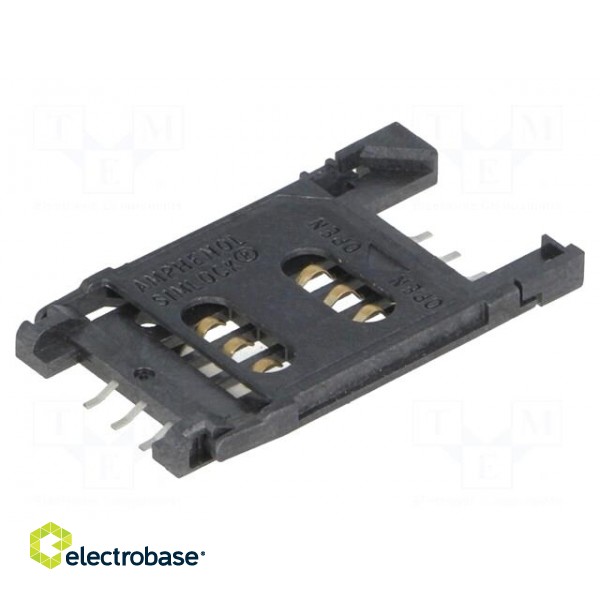 Connector: for cards | SIM | with hinged holder | SMT | PIN: 6 | 2.5mm image 1