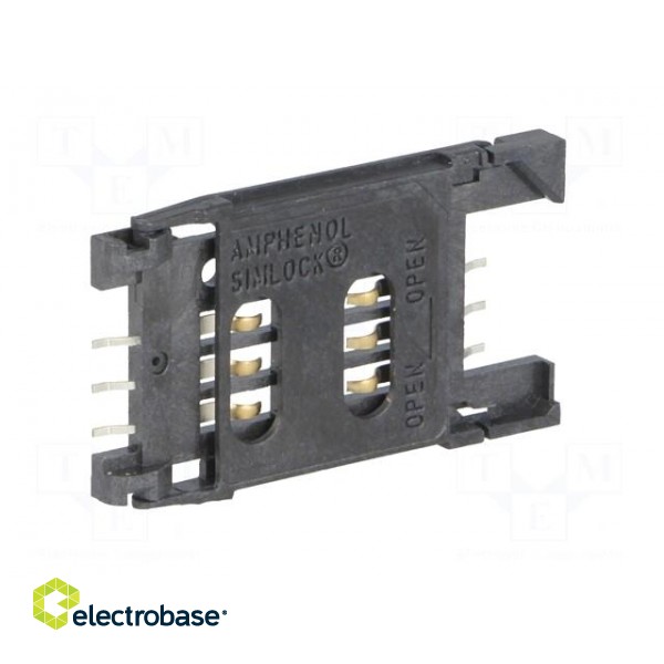 Connector: for cards | SIM | with hinged holder | SMT | PIN: 6 | 2.5mm image 2