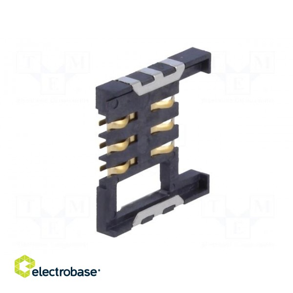 Connector: for cards | SIM | without ejector | SMT | gold flash | PIN: 6 image 2