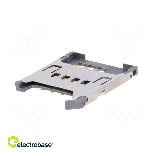 Connector: for cards | SIM | without ejector,with cover | SMT | PIN: 6 image 6