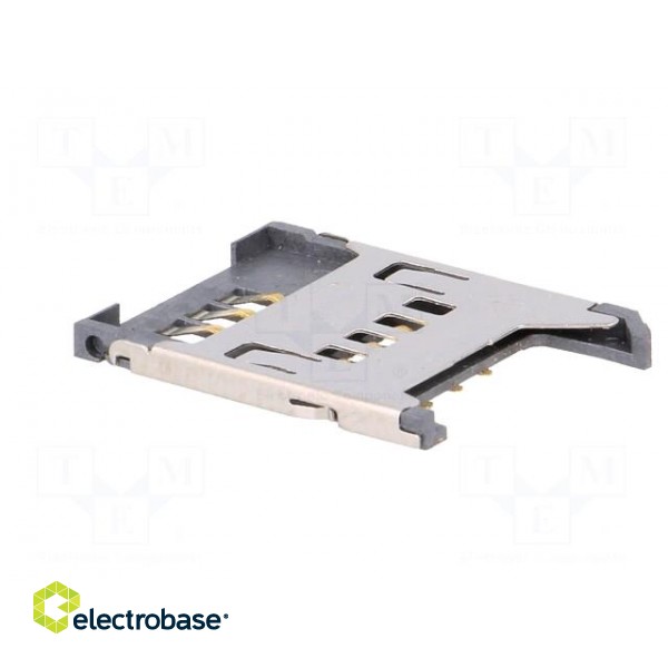 Connector: for cards | SIM | without ejector,with cover | SMT | PIN: 6 image 4