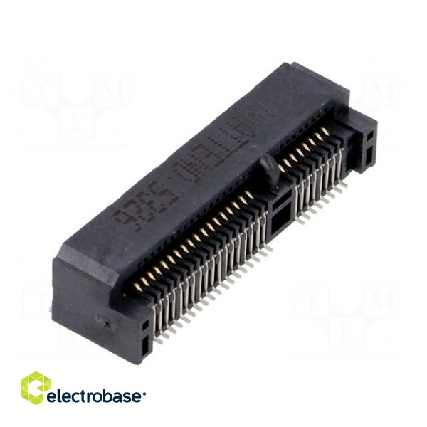 Connector: PCI Express mini | horizontal | SMT | gold-plated | PIN: 52 image 1