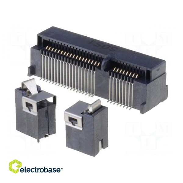 Connector: PCI Express mini | horizontal | SMT | gold-plated | PIN: 52 paveikslėlis 1