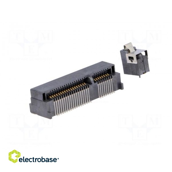 Connector: PCI Express mini | horizontal | SMT | gold-plated | PIN: 52 paveikslėlis 2