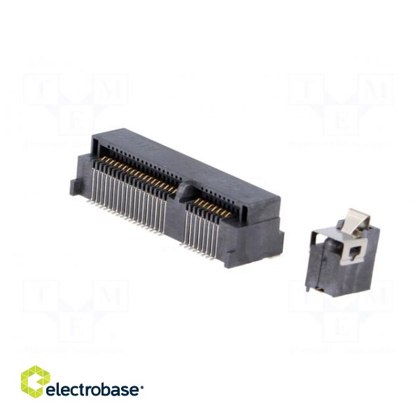 Connector: PCI Express mini | horizontal | SMT | gold-plated | PIN: 52 paveikslėlis 4