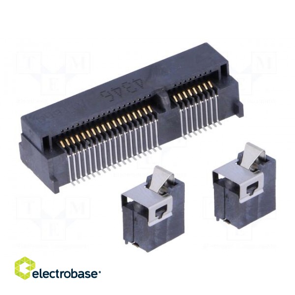 Connector: PCI Express mini | horizontal | SMT | gold-plated | PIN: 52 paveikslėlis 1