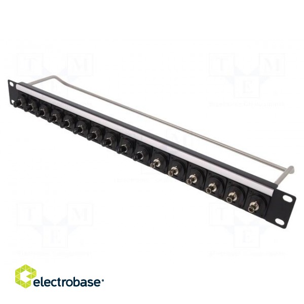 Connector: fiber optic | patch panel | RACK,ST | screw | Size: 19",1U paveikslėlis 1