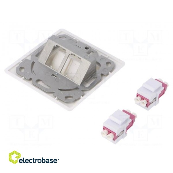 Connector: fiber optic | socket,coupler | duplex | both sides,LC paveikslėlis 2