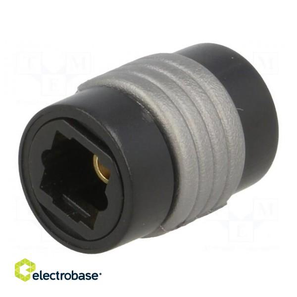Connector: fiber optic | socket,coupler | optical (Toslink) | black image 1
