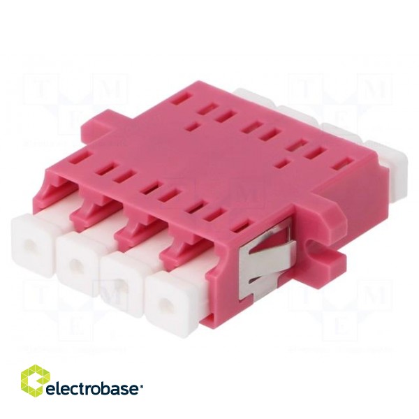 Connector: fiber optic | socket,coupler | quad,multi mode (MM) | LC image 1