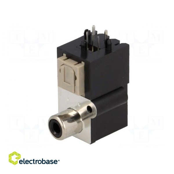 Connector: optical (Toslink) + RCA | with cover | angled 90° | THT фото 2