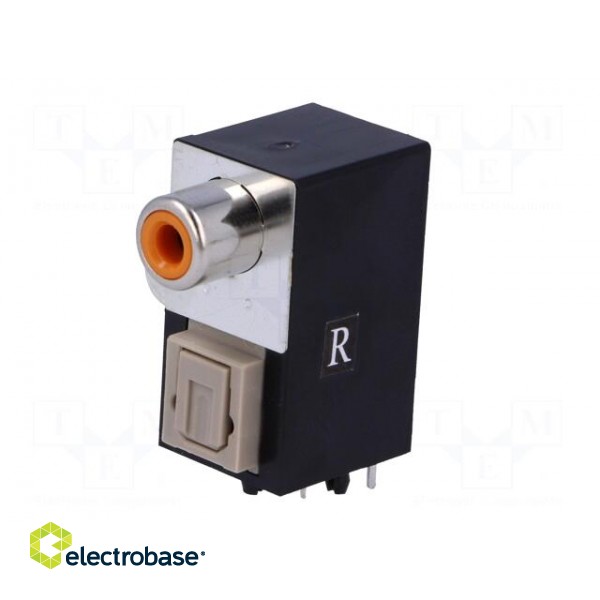 Connector: optical (Toslink) + RCA | with cover | angled 90° | THT image 2