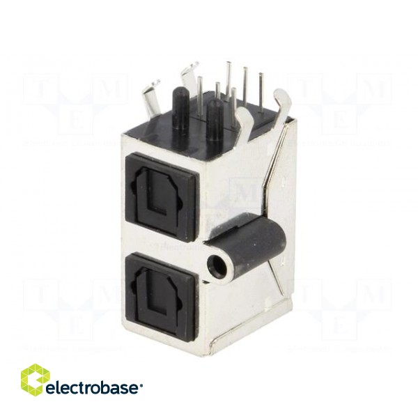 Connector: optical (Toslink) | with cover | screw | angled 90° | THT image 1