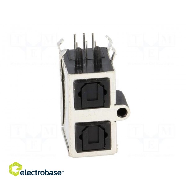 Connector: optical (Toslink) | with cover | screw | angled 90° | THT фото 9