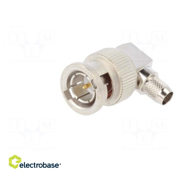 Plug | BNC | male | angled 90° | 75Ω | soldering,crimped | for cable фото 2
